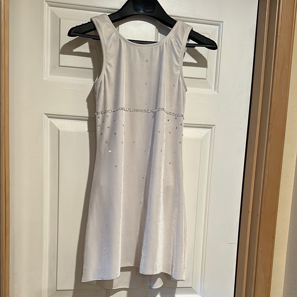 Figure Skate Ivory Velvet Figure Skating/Dance Dress with Gems 💎
